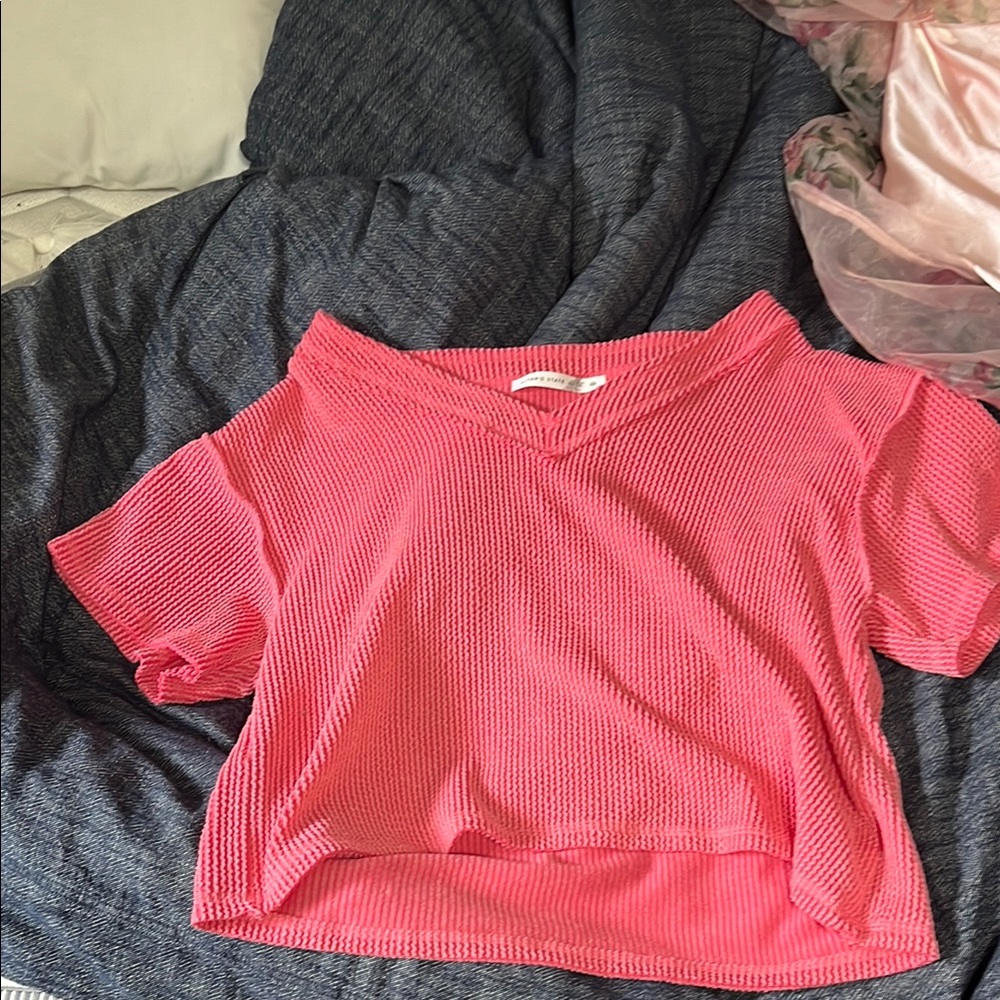 Altar'd State Pink Cropped Relaxed T-Shirt